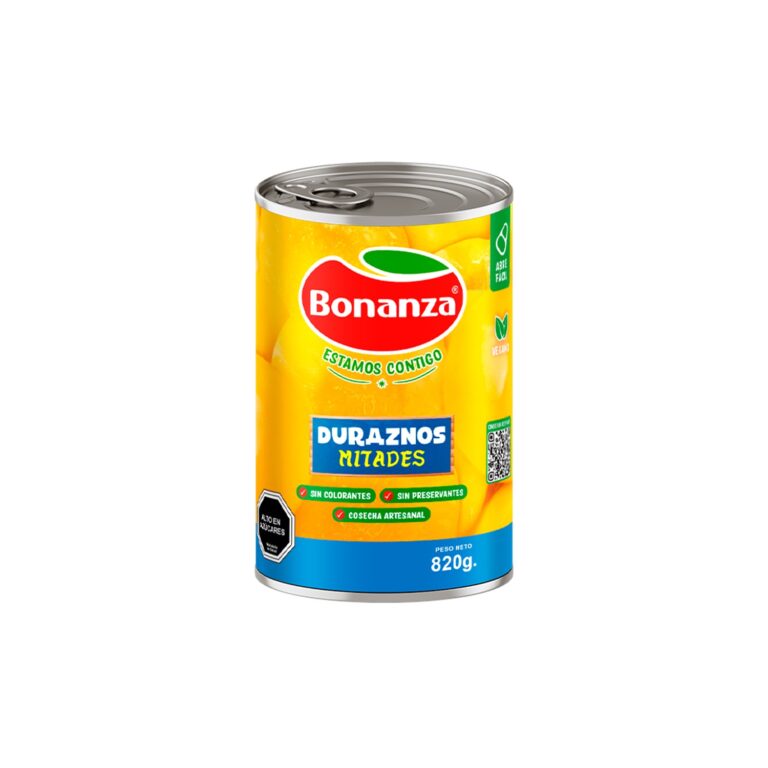 Duraznos Mitades Bonanza 820 Gr