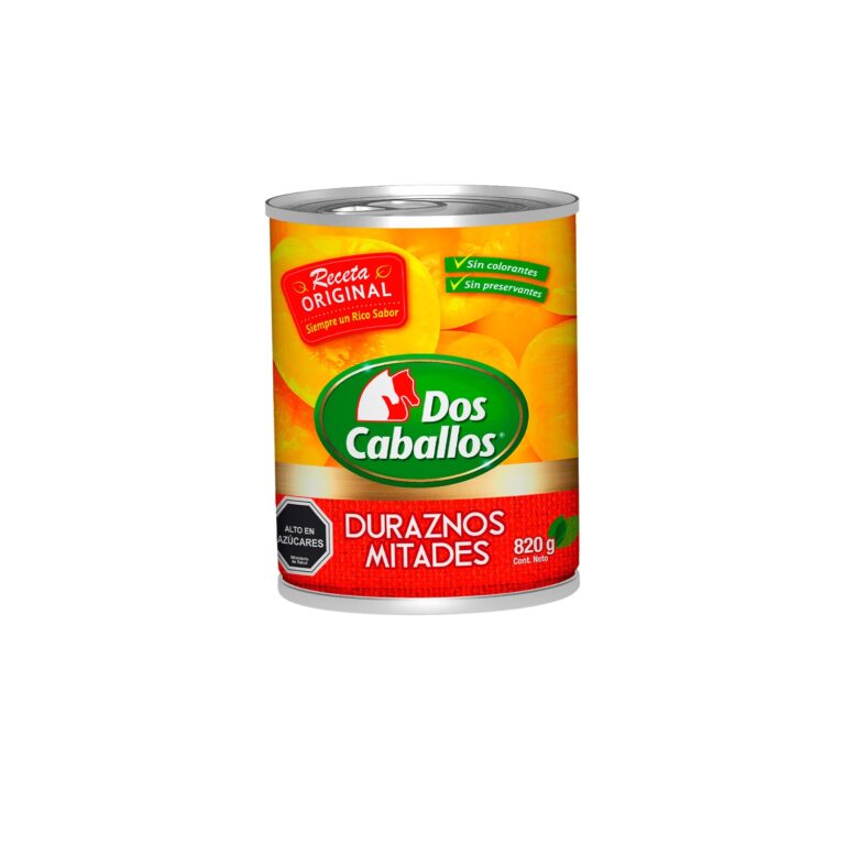 Duraznos Mitades Dos Caballos E.Open 820 Gr