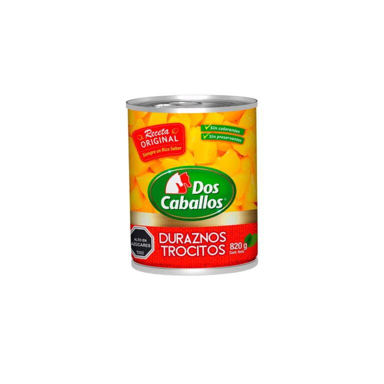 Duraznos Trocitos Dos Caballos E.Open 820 Gr