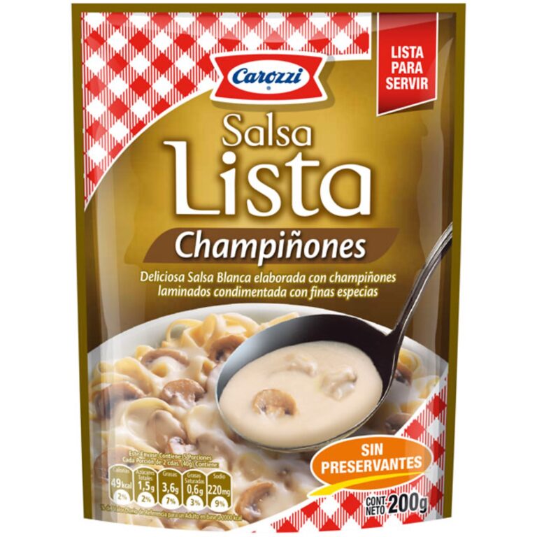 Salsa Lista  Blanca Champiñon 200 Gr.