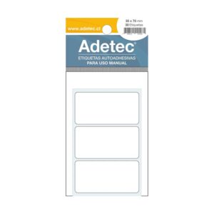 Etiqueta Manual Adetec - Rectangular Blanca 35X70 Mm - ADETEC - OFICINA