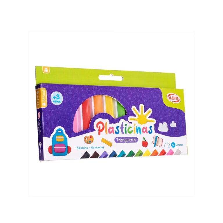 Plasticina Triangular 12 Colores (008) Adix