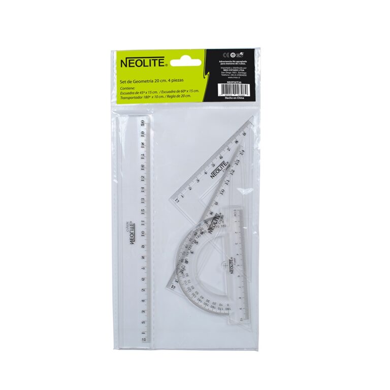 Set Geometría Transparente 20Cm 4Pzs (001) Neolite