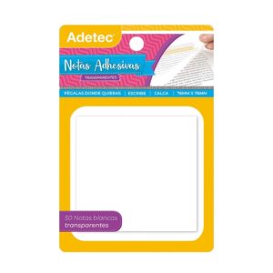 Notas Adhesivas Tranparentes Adetec 50 Hojas - ADETEC - OFICINA