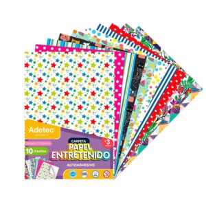 Papel Entretenida Autoadhesiva Adetec - A4 10 Hjs - ADETEC - ESCOLAR