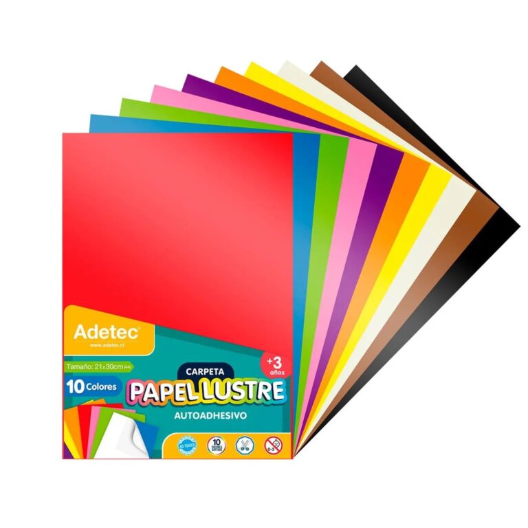 Papel Lustre Autoadhesivo Adetec - A4 10 Hjs