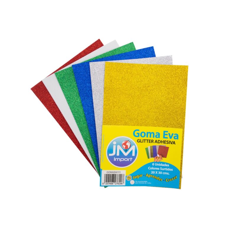 Goma Eva Autoadhesiva Glitter 20X30 Set 6 Un.(200)