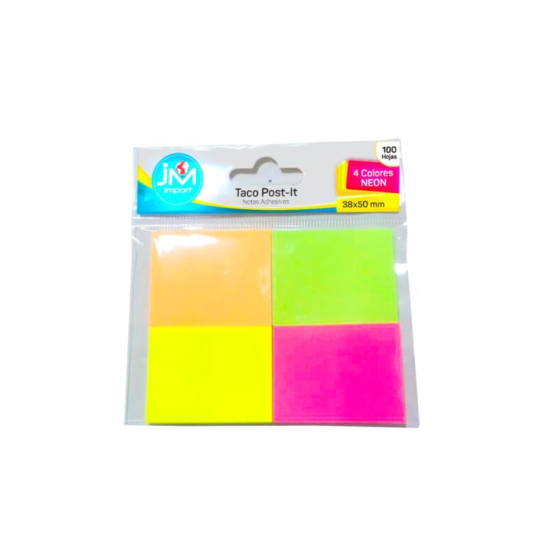 Taco Post It Neon 38*50Mm 4 Col. 100 Hjs (24-576)