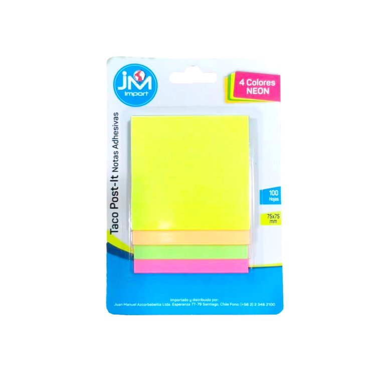 Taco Post It Neon 75*75Mm 4 Col. 100 Hjs (28-224)