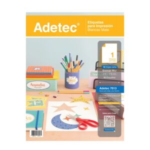 Etiqueta Inkjet/Laser Adetec - Carta Blanca 216X279 Mm 10 Hojas - ADETEC - OFICINA