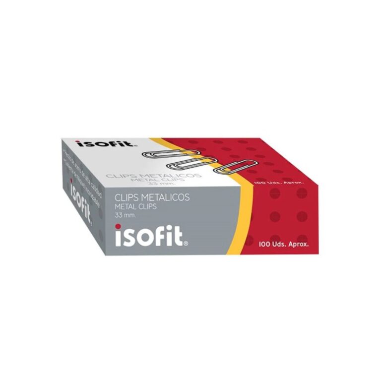 Clips Isofit Metal 33 Mm De 100 Unidades