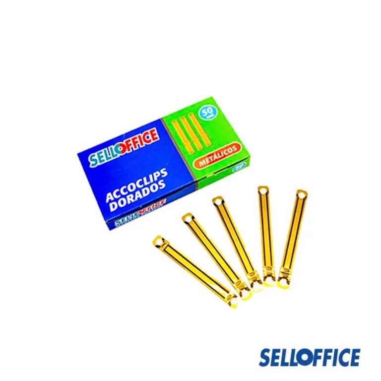 Caja Acco Clips Metalico 50 Un. Dorado Selloffice