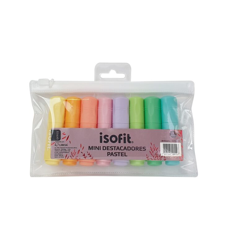 Destacador  Mini 8 Colores Pasteles Isofit-Dsg/W