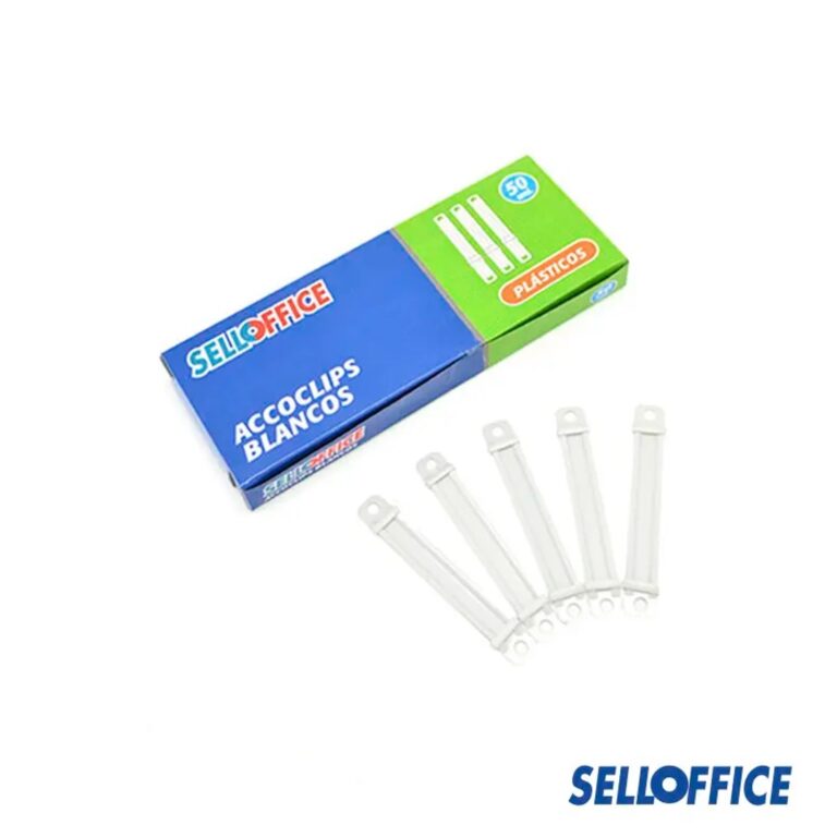 Caja Acco Clips Plastico 50 Un.Blancos, Selloffice
