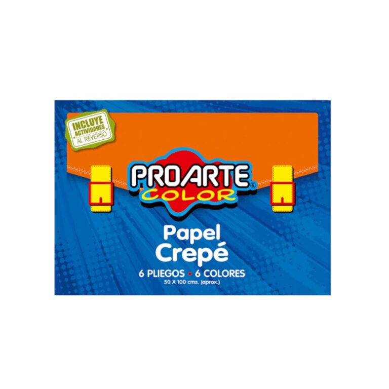 Est.Papel Crepe Proarte 6 Hjs.6 Colores 50X100