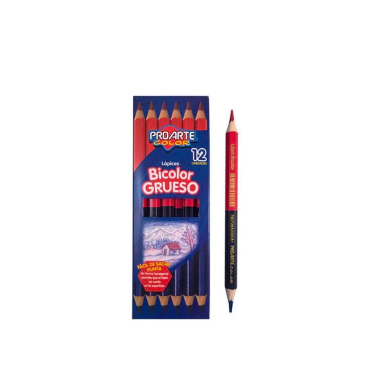 Lapices Bicolor Proarte Grueso Caja 12 Uni