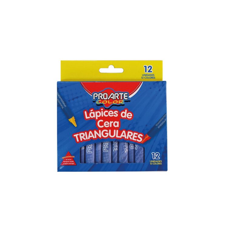 Lapices Cera Proarte Triangulares 12 Colores