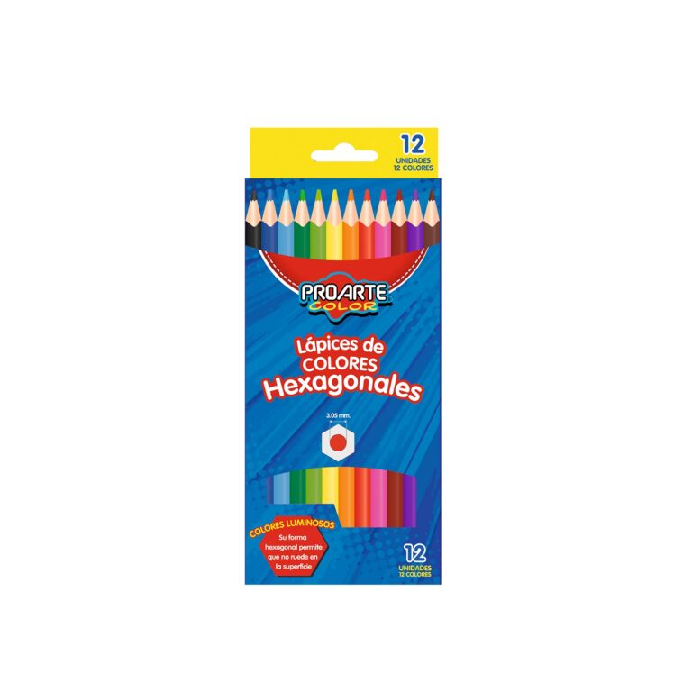 Lapices De Color Proarte Hexag.12 Largos Cm