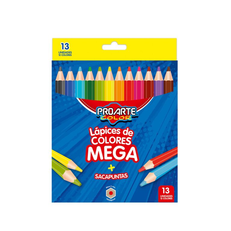 Lapices De Color Proarte Mega Jumbo 12 C/Sac.
