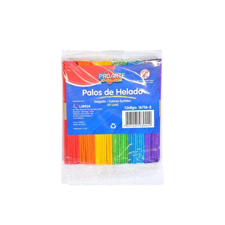 Palosdehelados Proarte Color Delgado B/50Uni