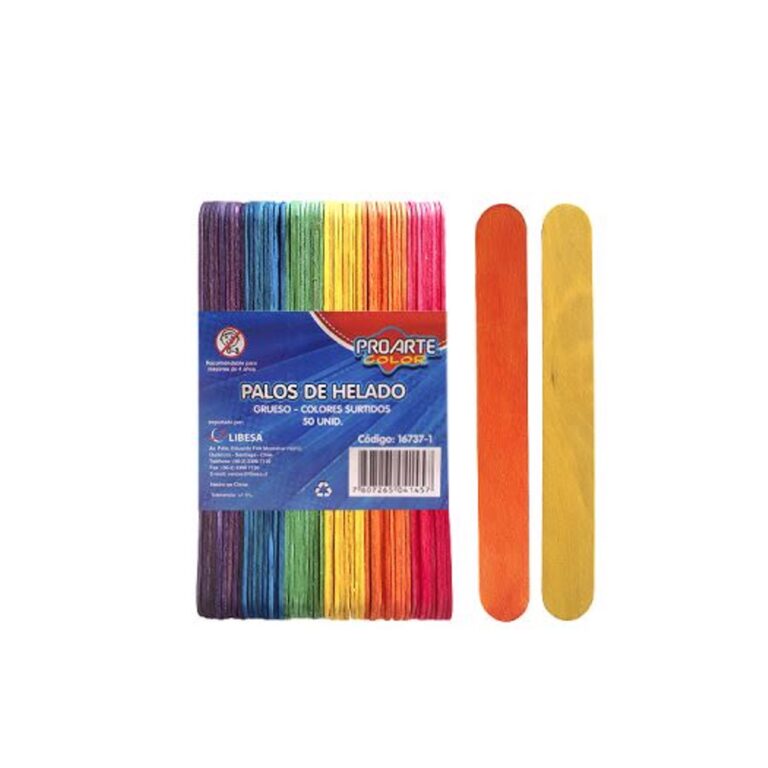 Palosdehelados Proarte Color Grueso B/50Uni