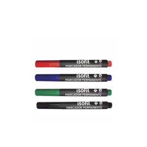 Plumon Isofit Perma. Pta.Redonda Azul, Negro, Rojo
