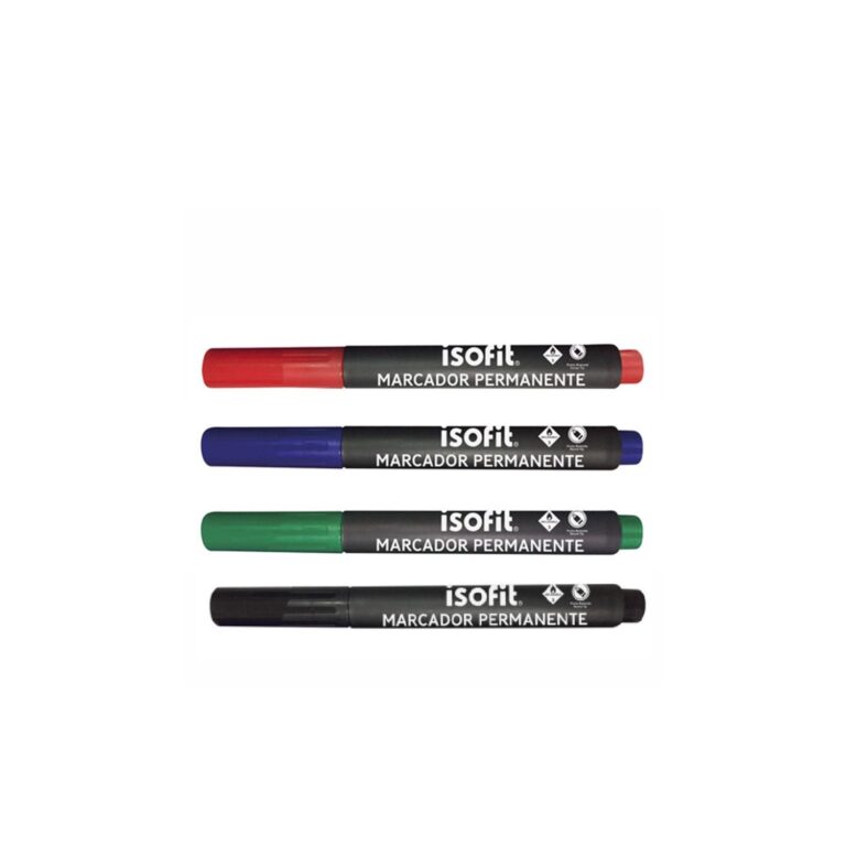 Plumon Isofit Perma. Pta.Redonda Azul, Negro, Rojo