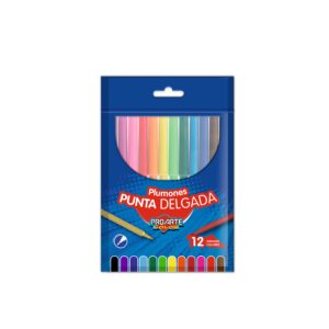 Plumon Proarte 12Col Bolsa Punta Delgada