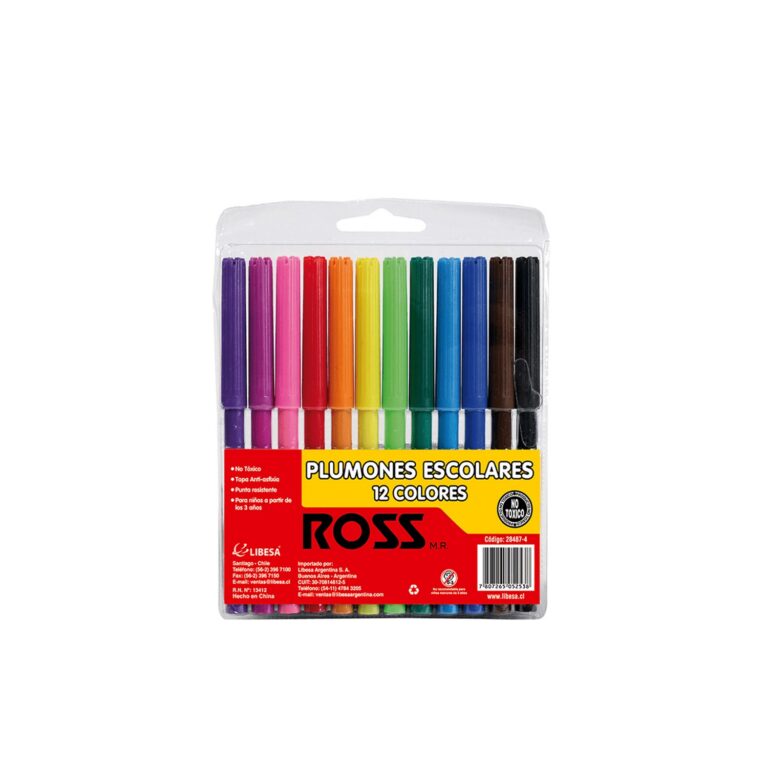 Plumones Ross De 12 Colores