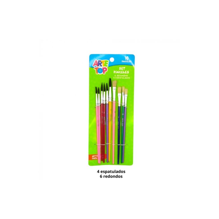 Pinceles Red. Y Esp. Pelo Natural Set10Un
