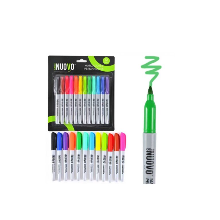Plumones Permanentes Colores Set 12 Nuovo