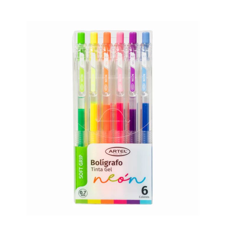 Est. Bolígrafo Gel 0,7Mm Neón 6Un.