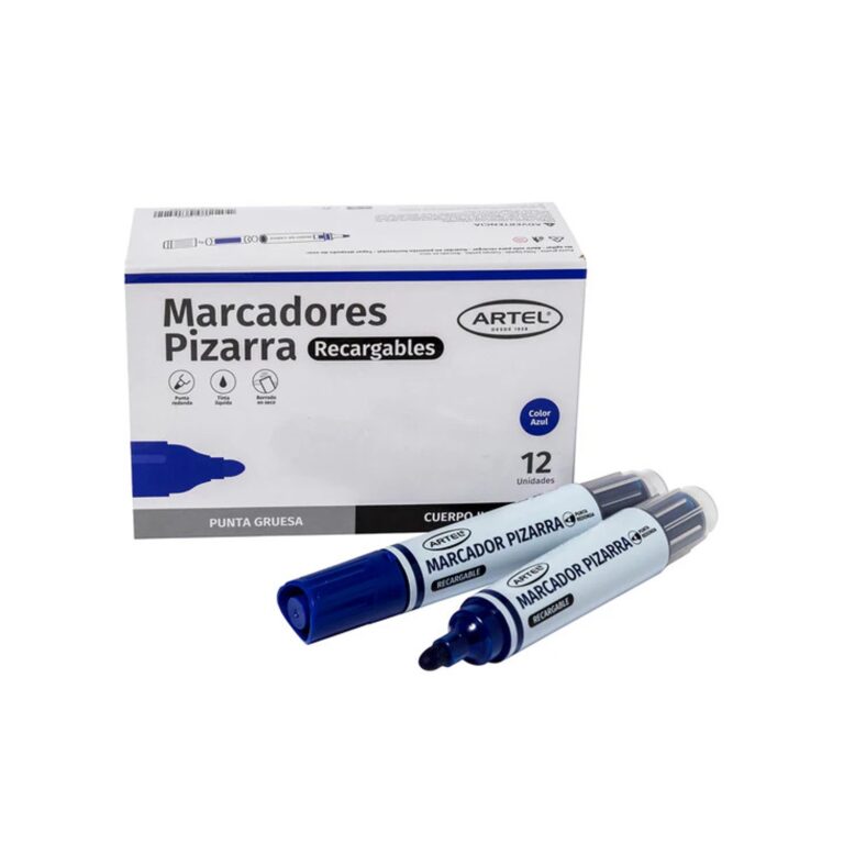 Marcador pizarra recargable jumbo azul, negro, rojo